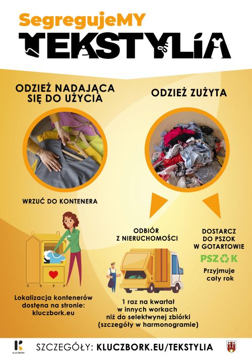 Plakat segregacja tekstyliów