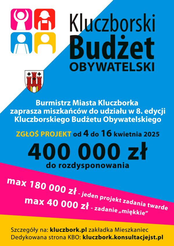 Zgłoś projekt do Kluczborskiego Budżetu Obywatelskiego od 4 do 16 kwietnia