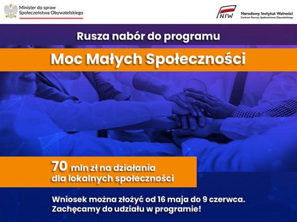 Rusza nabór wniosków do programu "Moc Małych Społeczności"