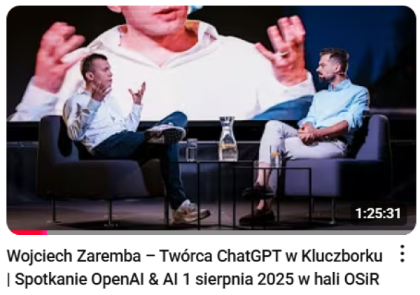 Spotkanie z Wojciechem Zarembą – zapis dostępny na Youtube.
