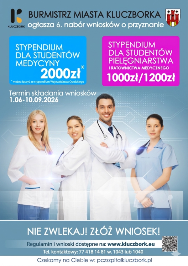 Stypendia dla studentów kierunków medycznych, pielęgniarstwa lub ratownictwa medycznego